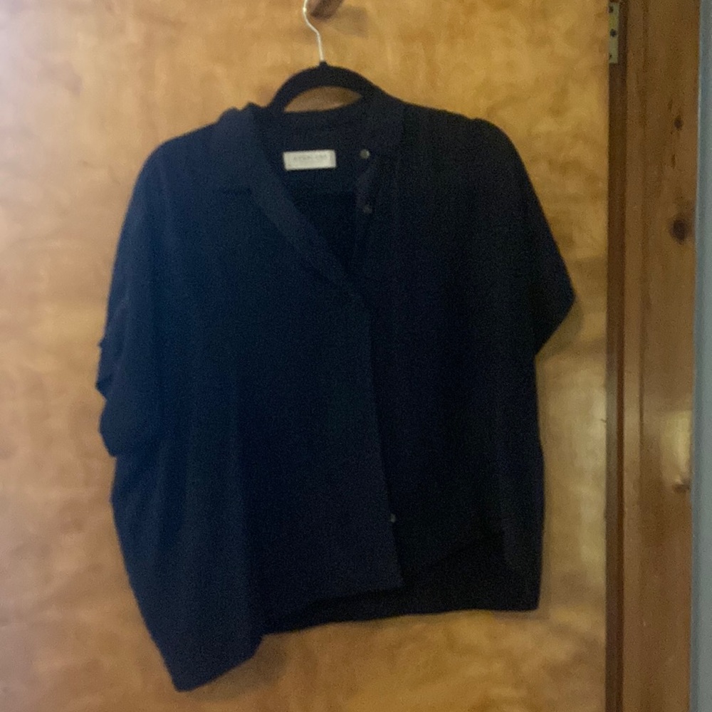 Everlane square silk navy shirt size 4